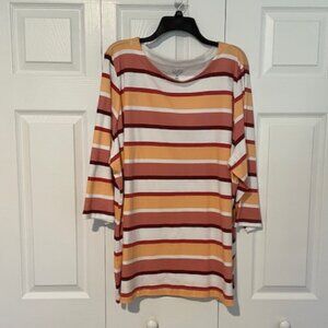 Croft & Barrow Cotton Striped Tunic 4X